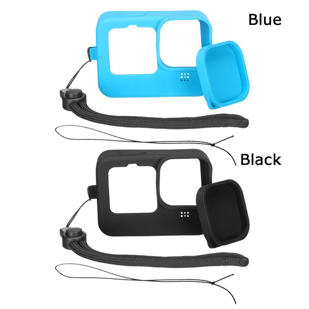 POPULAR Casing Silikon Populer Anti Gores Full Body Lembut Dengan Penutup Lensa/Lanyard Untuk Gopro Hero10Hitam