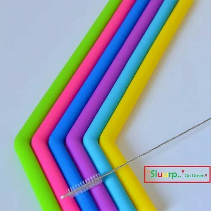 Sedotan silikon tekuk Silicone straw food grade