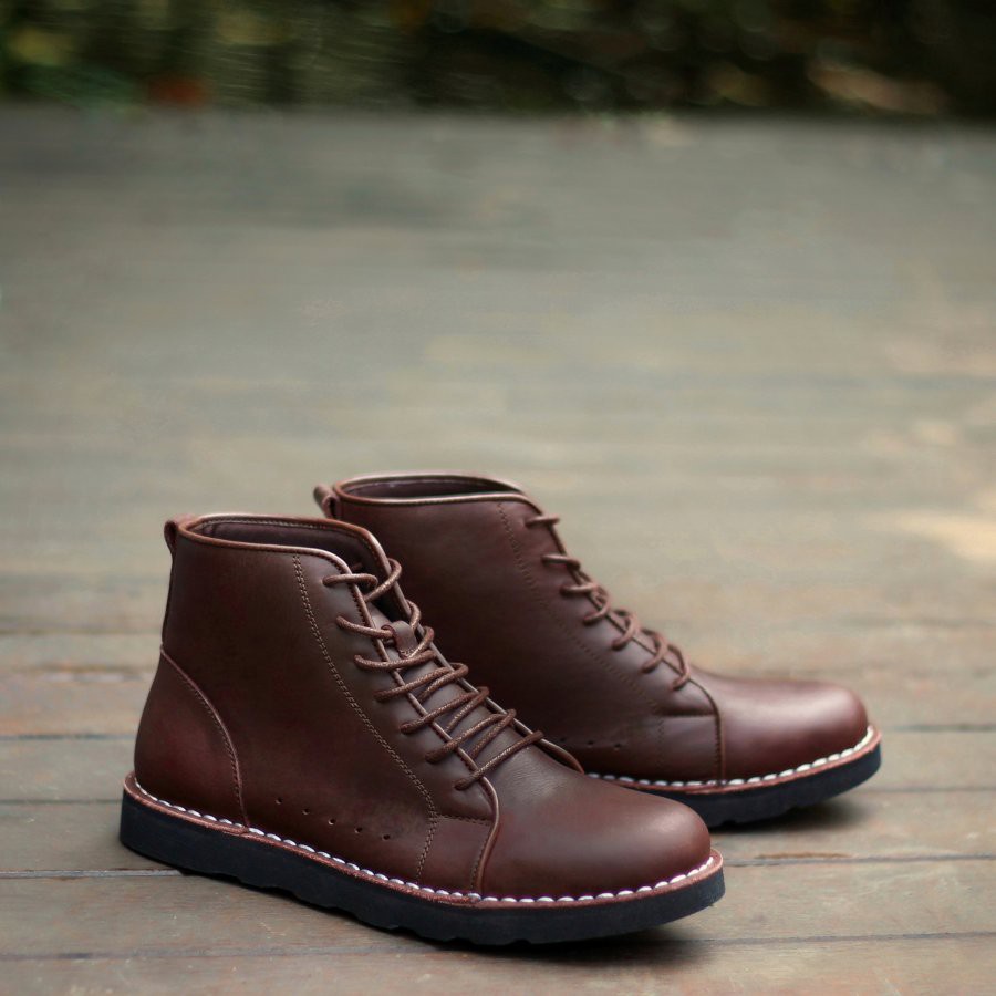  Nevada  Brown Sepatu  Pria  Chukka Boots coklat kulit sapi 