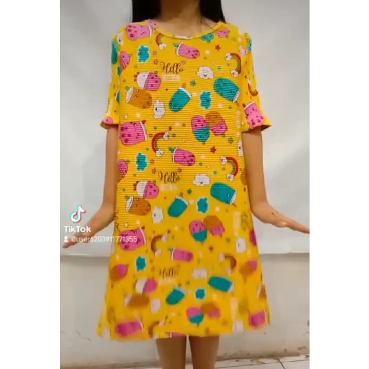 DRESS TURUN NAIK MOTIF BOBA VIRAL TIKTOK  Dress Anak 3-8 THN Tahun Baju Turun Naik lagi viral NIH GU