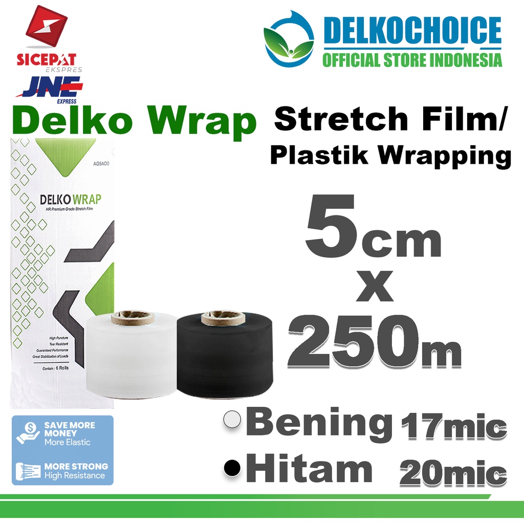 

Plastik Wraping Stretch Film 5cm x 250meter DELKOWRAP KARGO / DUS