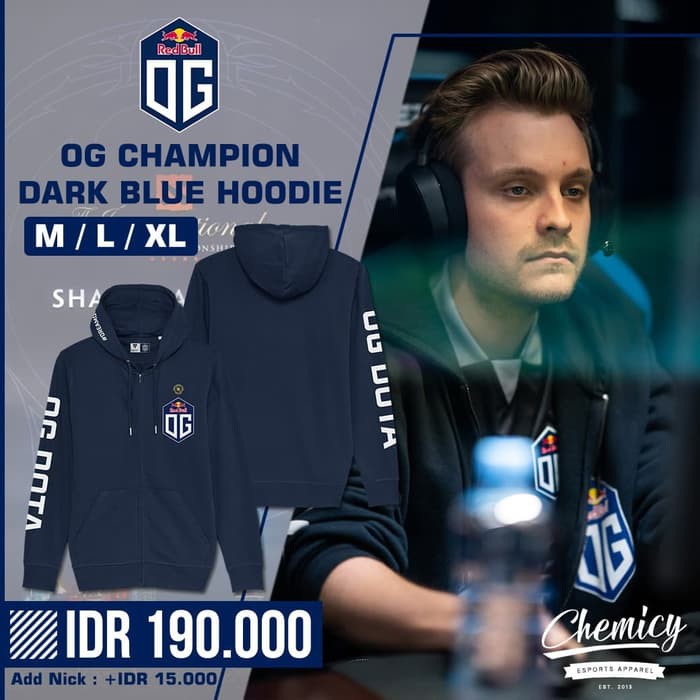 Team OG Dota 2 TI Champion Blue Esports Gaming Hoodie