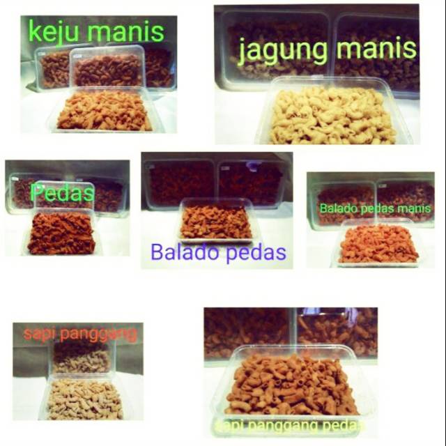 

Makaroni snack jajanan masa kini... hanya 7.000.an aja dengan banyak Varian Rasa keju, Pedas, dll...