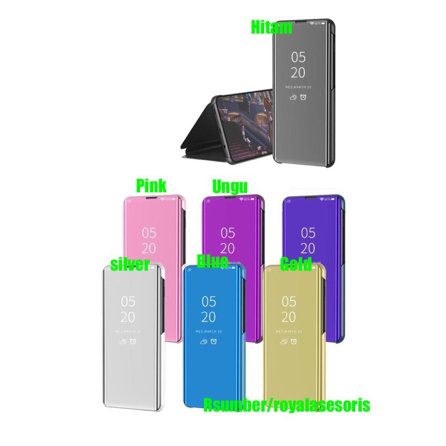 Flip case vivo Y91 Y93 Y95 Clear View Standing Mirror Cover