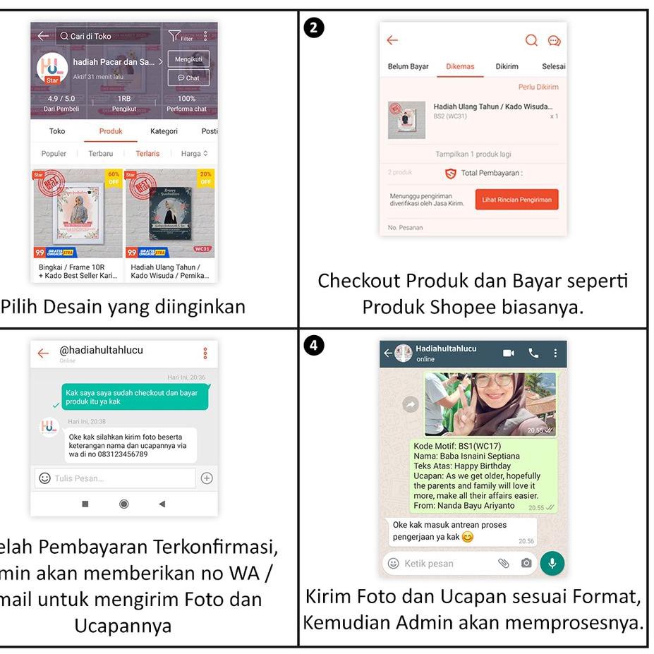 Termurah (ehp-764) Hadiah Pacar, Sahabat, Teman Ucapan Ulang Tahun, Wisuda, Pernikahan Watercolor+