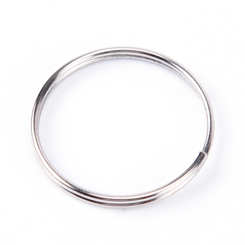 10pcs Gantungan Kunci Split Lapis Nikel Steel