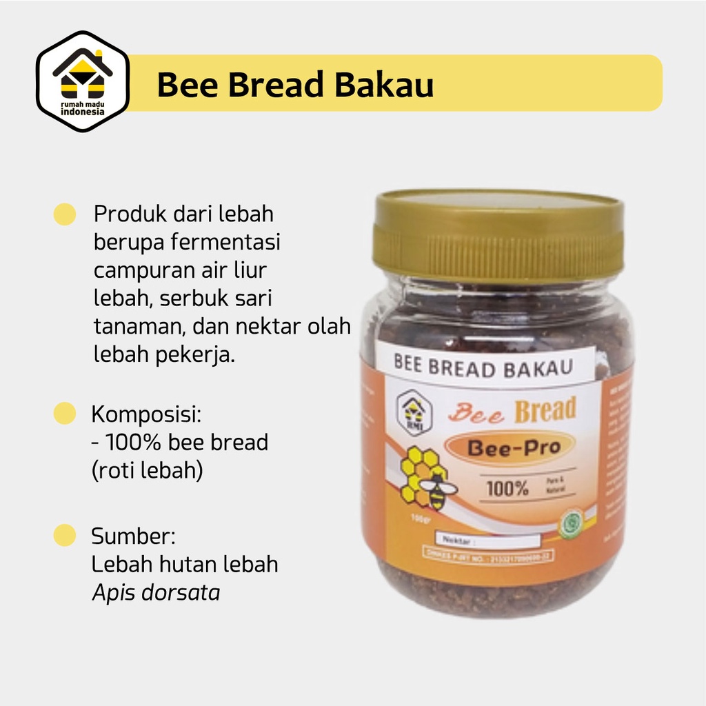 Bee Bread Hutan Bee-Pro Roti Lebah Murni Asli Apis Dorsata