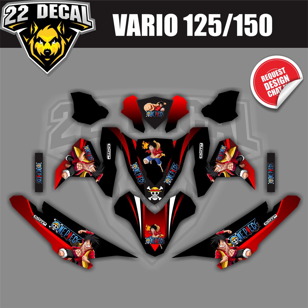 Decal Sticker Vario 125 150 One Piece Merah Hitam Shopee Indonesia