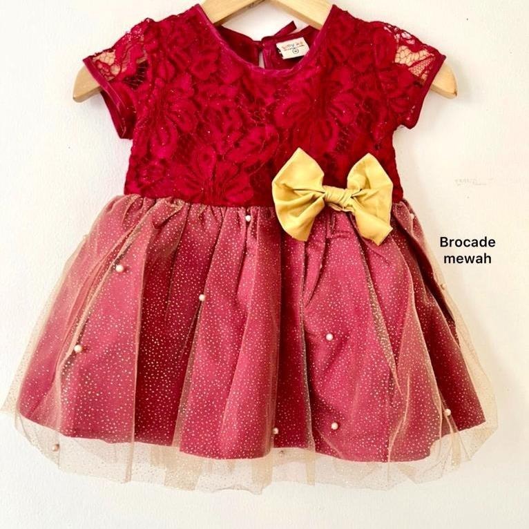 Dress Pesta Kondangan Ulang Tahun Mewah Lucu Bayi Anak Perempuan Cewek Terlaris Kode T Babeebabyshop