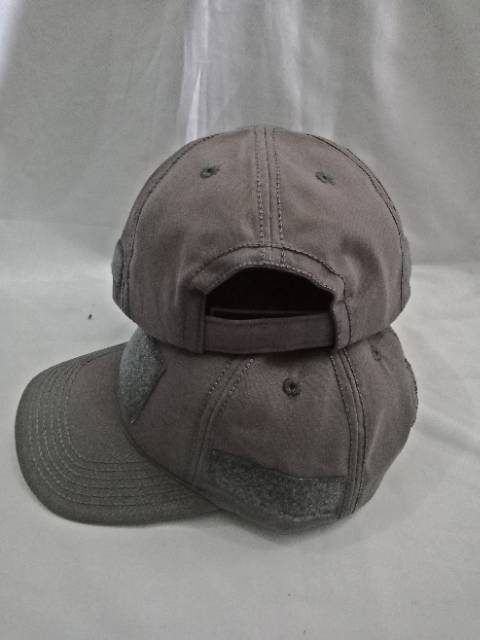 Topi perekat tactical kanvas darkgrey/abu tua