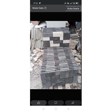 walclauding batu alam tempel mozaik dekorasi dinding batu paras putih hitam candi
