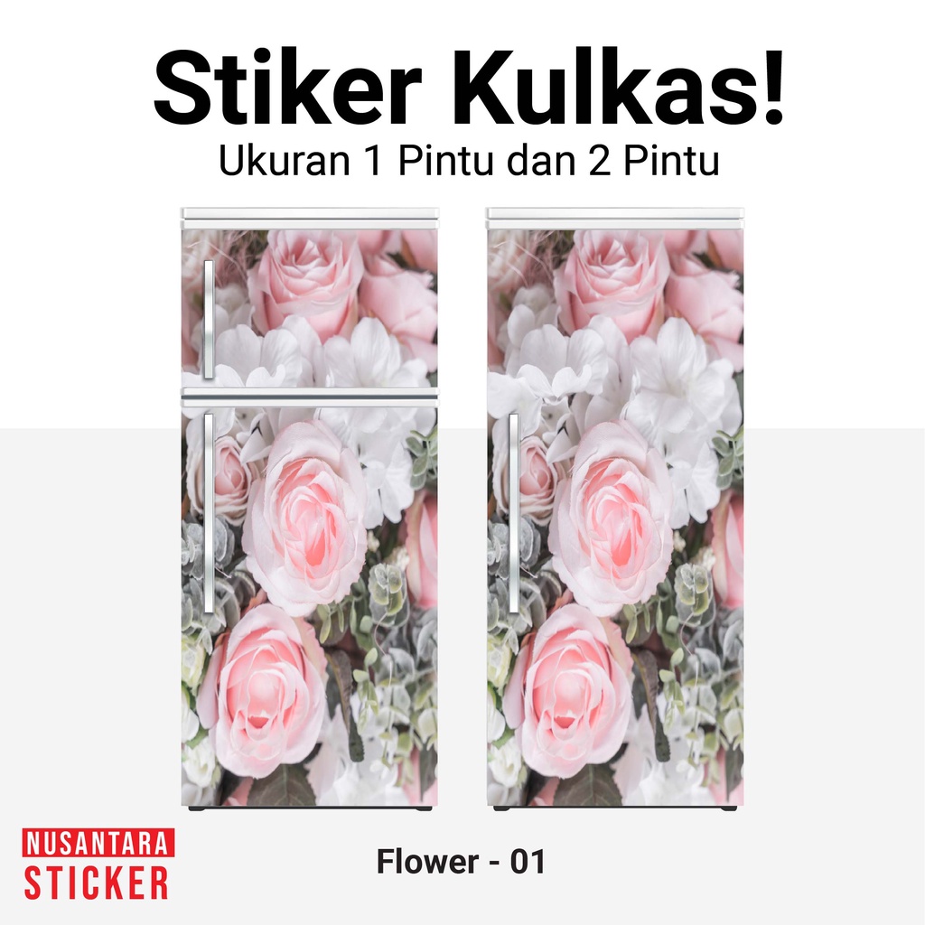 STIKER Kulkas 1 Pintu dan STIKER Kulkas 2 Pintu - MOTIF BUNGA