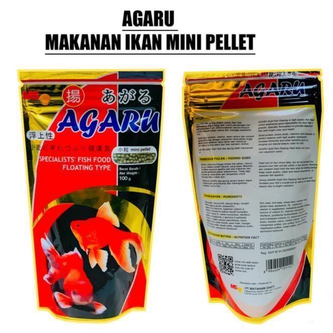 AGARU Makanan Pakan Pelet Ikan Hias Mas Koki Fish Food Aquarium 100g 100 g Oren Petshop