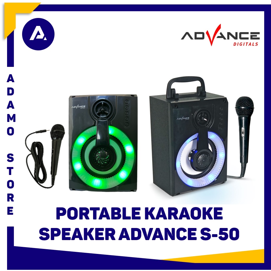 Speaker Advance S-50 S50 Bluetooth Music Box Karaoke Free Mic