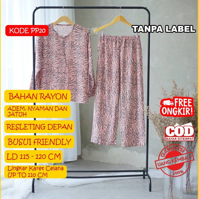 One Set Piyama Busui One Set Piyama Anak One Set Piyama Lengan Panjang One Set Pajamas Rayon Wanita 