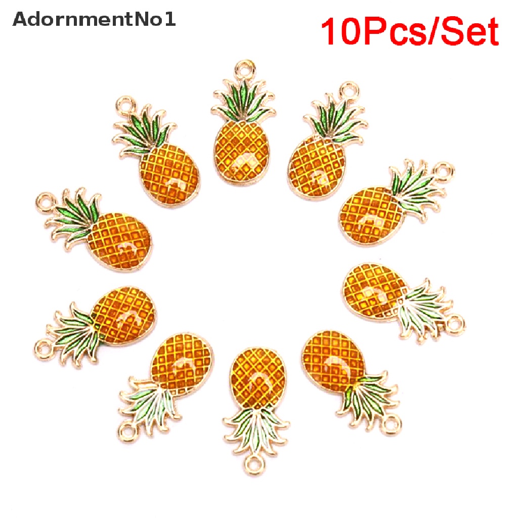 (AdornmentNo1) 10pcs / Set Liontin Bentuk Nanas Bahan Alloy Untuk Kerajinan Tangan DIY