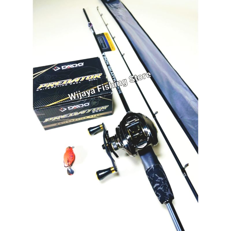 Set Casting Joran Oncak Galaxy BC SOLID 180 dan Reel Daido Predator