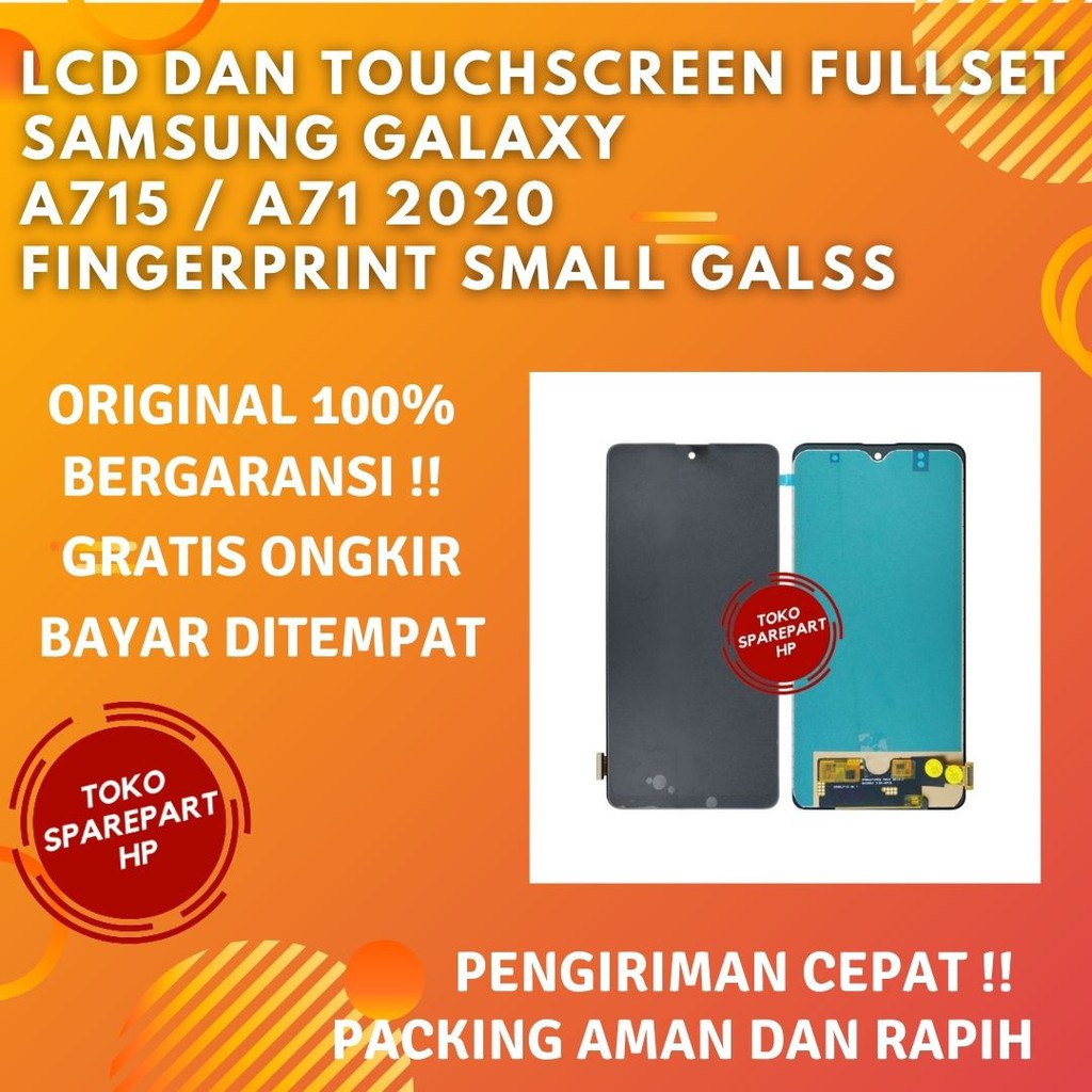 Lcd Ori Hp Samsung Galaxy A71 2020 Fingerprint Small Glass Original Fullset Layar Lcd + Touchscreen Samsung Galaxi A71 2020 Fingerprint Small Glass Ori