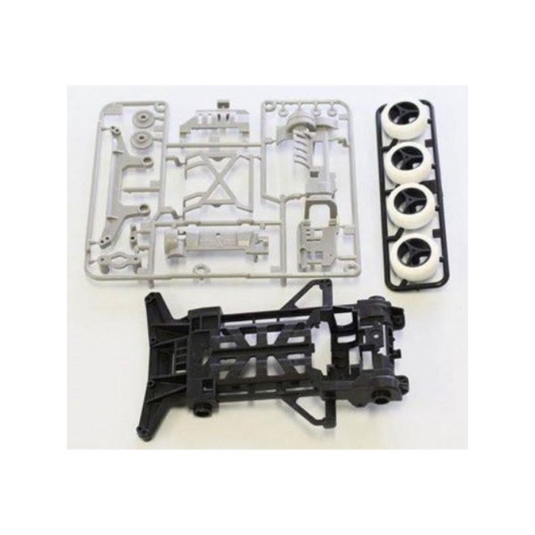 TAMIYA CARBON REINFORCED SUPER X CHASSIS w/CARBON WHEELS - ITEM 94824