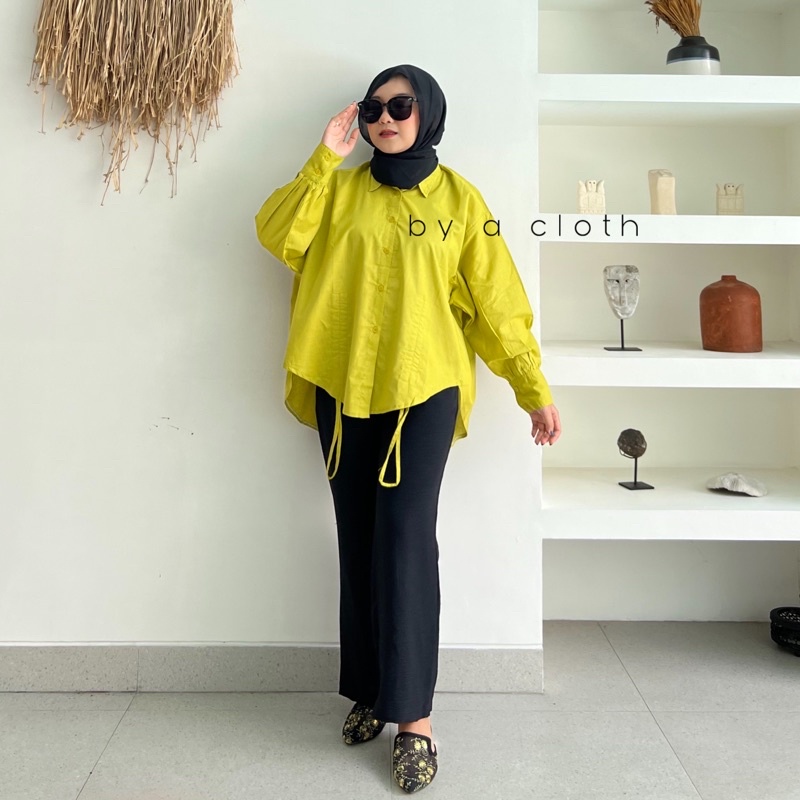 Kemeja Katun Oversize Serut Depan - Shirt Katun Oversize by a cloth