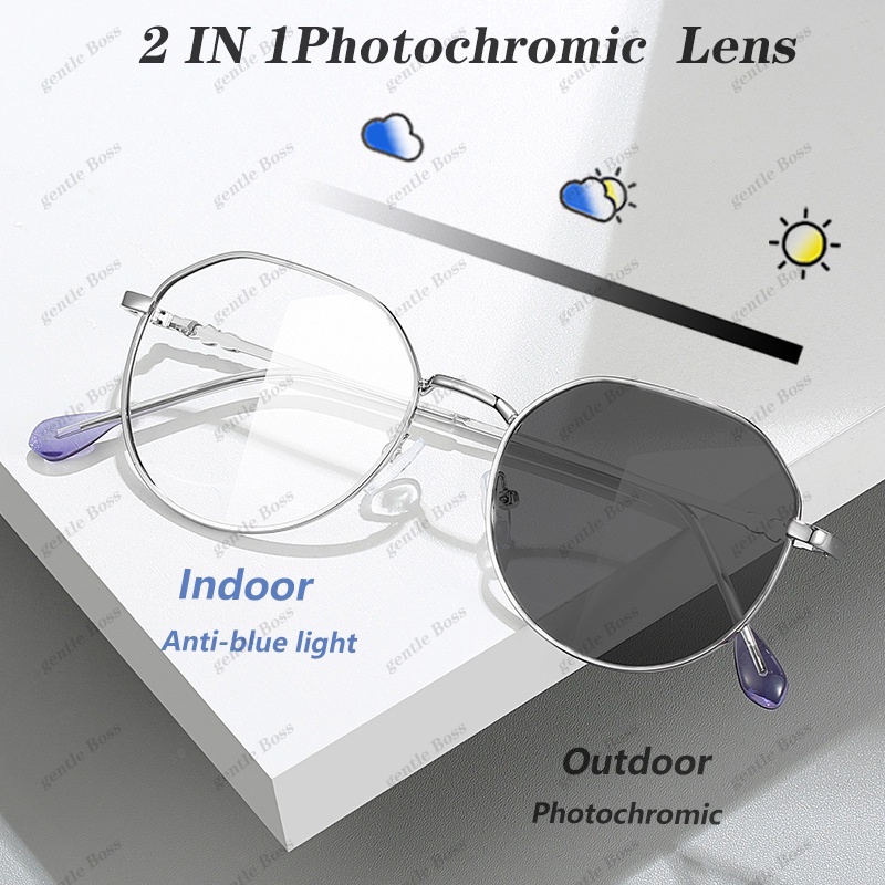 Kacamata Anti Radiasi Lensa Photochromic Dengan Frame Metal Untuk Wanita