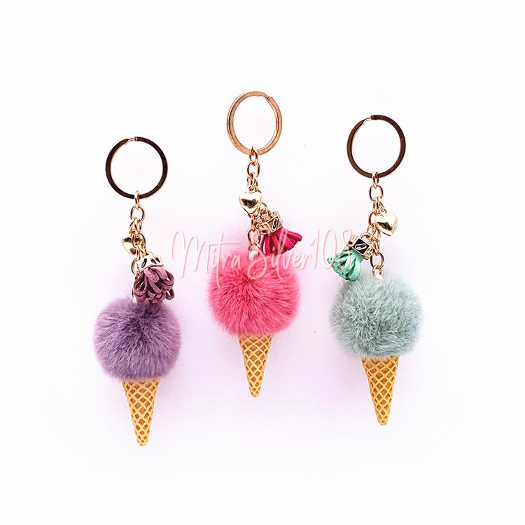 [MS108] GT 05 - Gantungan Kunci Cupcake Ice Cream Keychain IMPORT Murah / Gantungan Kunci Kekinian Viral Lucu
