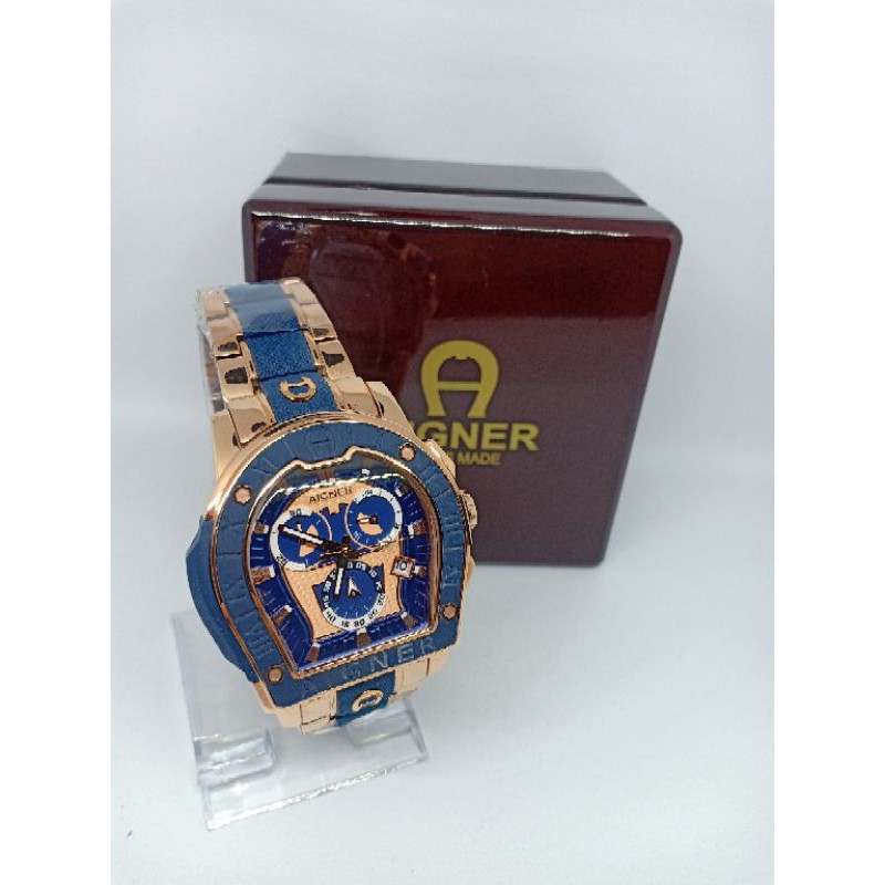 jam pria aigner roma super grade chrono aktiv mewah murah rosegold