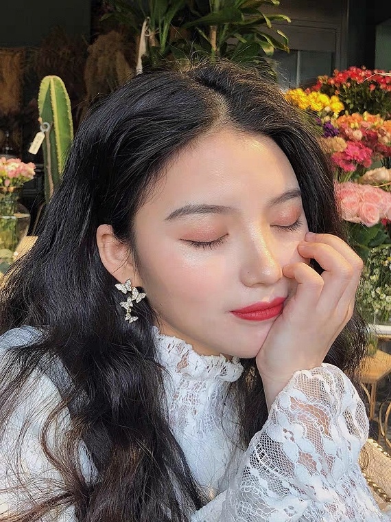 Anting Giwang Sterling Silver 925 Gaya Vintage Korea Dengan Kristal+Mutiara Untuk Wanita