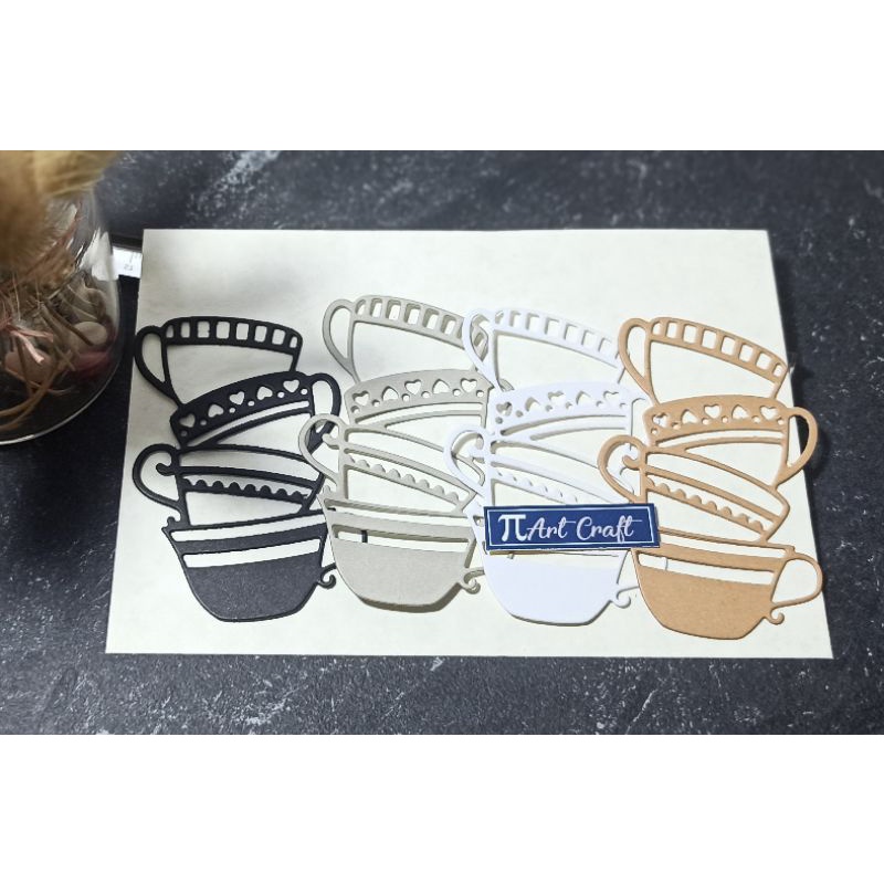 

4 Cups - Dies cut / cut dies Dekorasi DIY Scrapbook / Vintage Journal / Bullet Journal / Craft