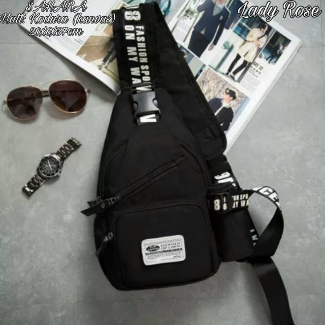 Tas selempang adams / tas waistbag pria / tas cowok