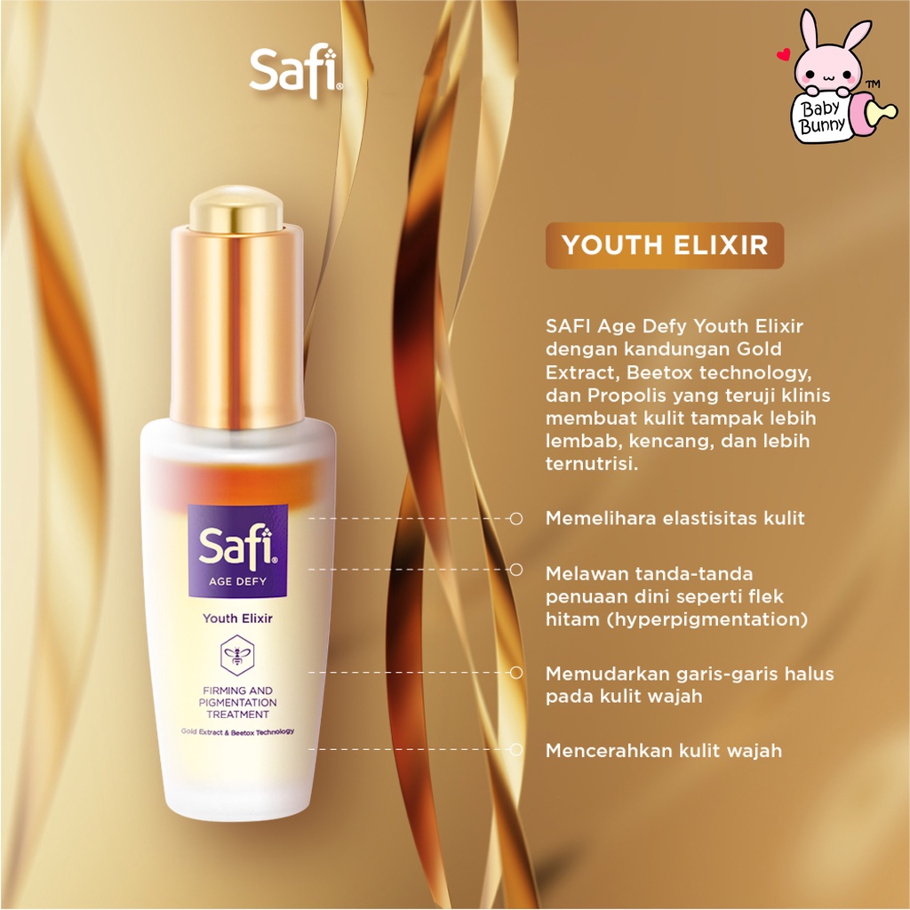 ❤ BELIA ❤ Safi Age Defy Youth Elixir 29g Gold Extract and Beetox Technology HALAL BPOM