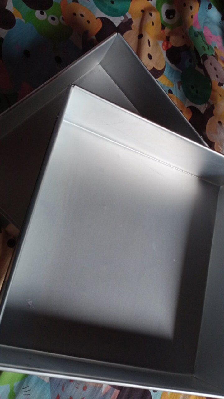 Loyang Kue Bolu 1 Set Segi Besar (isi 2pcs Ukuran Berbeda ) Tinggi=6 Cm Alumunium Kotak Persegi