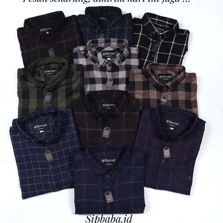 "BNR.14My22υ" Kemeja flanel lengan panjang BRILL EIGHTYEIGHT PREMIUM unisex sb01