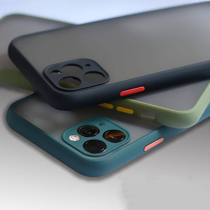 Case Matte Warna Kontras Cover Proteksi Belakang Hp Untuk iPhone 14 / 13pro / Maxplus / 14