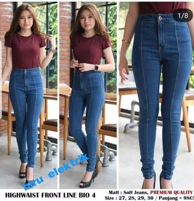 TERBARU CELANA JEANS HIGHWAIST FRONT BIO LINE