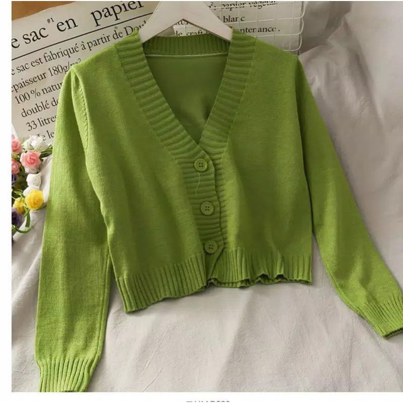 croptop kancing.3cardigan rajut/crop milenia/rajut bailey