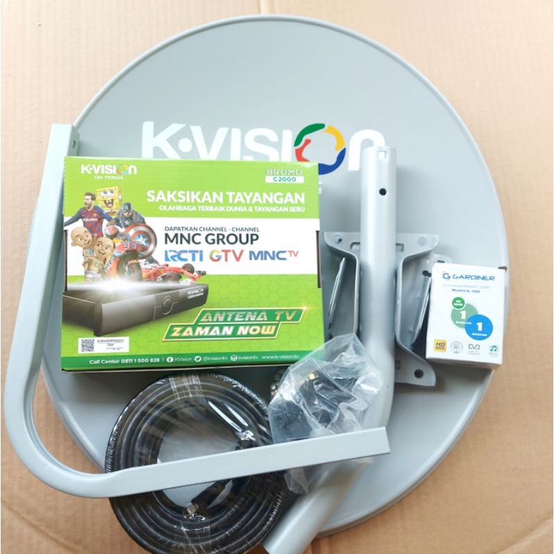 Antena Parabola 45cm K-vision Lengkap Receiver Kvision C2000 Bromo