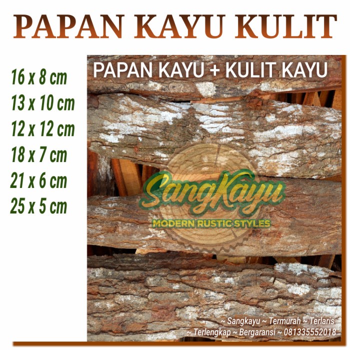 Media tanam anggrek papan kayu kulit Bahan kerajinan hiasan dinding 03 - 16 x 8 cm