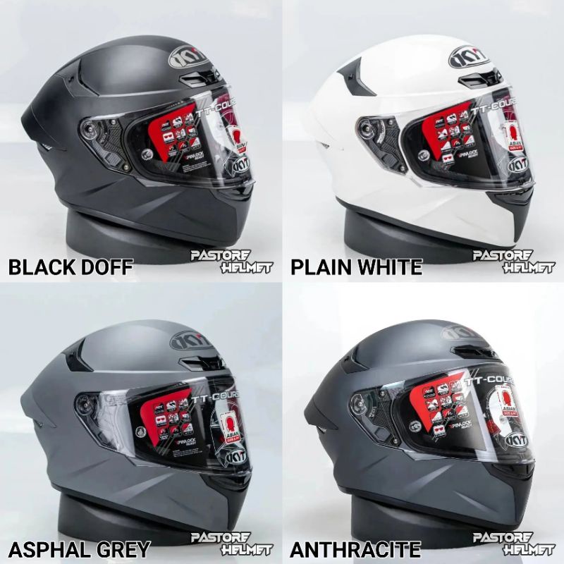 Helm KYT TT Course Solid / KYT TTC Solid Black Doff / KYT TTC Plain White
