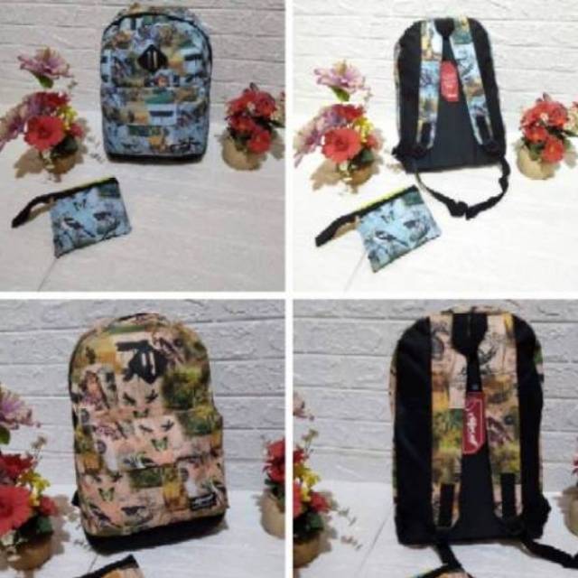 Tas ransel motif +pouch