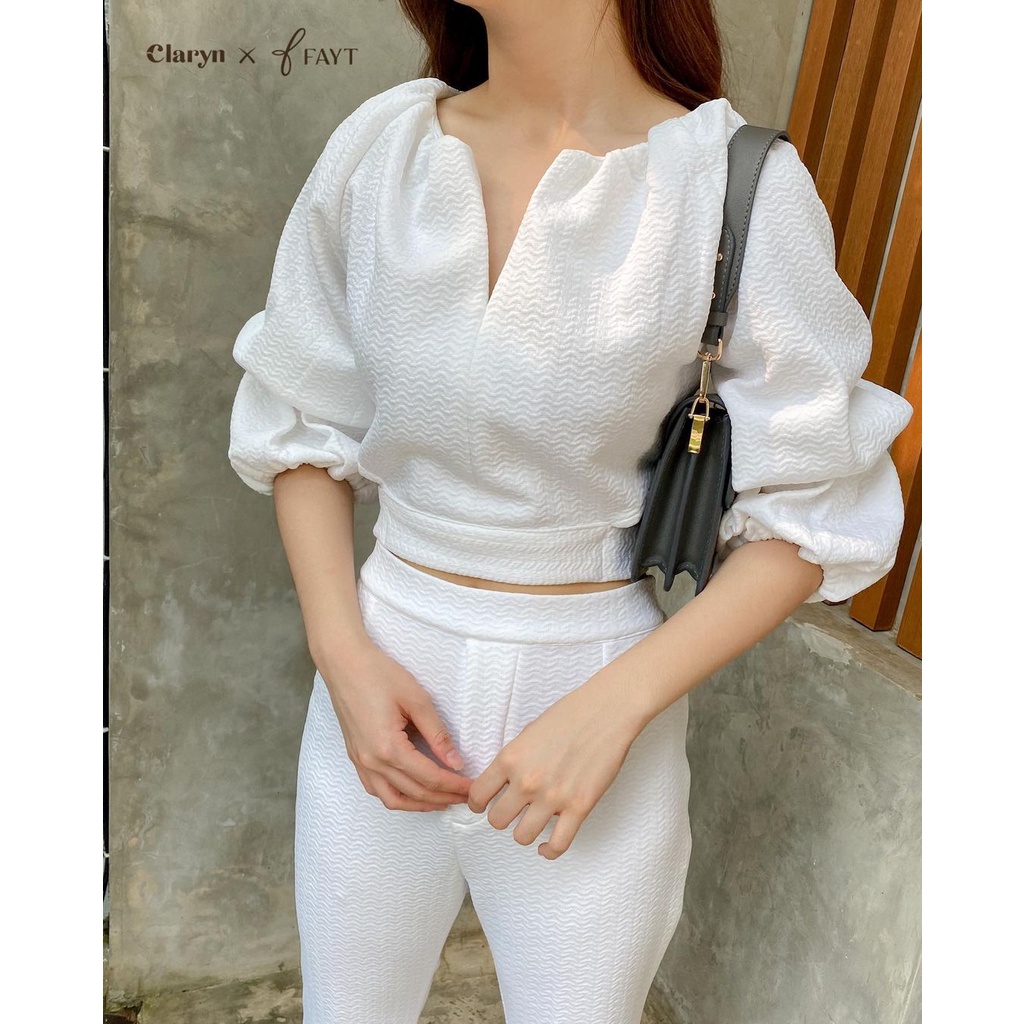 Alicia Top White Blouse Kemeja Putih by Claryn x fayt