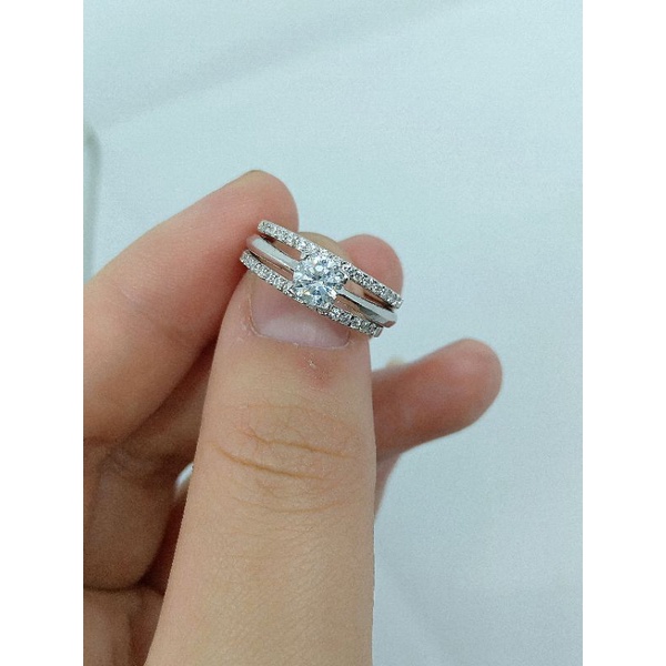 cincin listring mp + mp solitaire mp / cincin perak asli silver 925 lapis emas/ cincin fashion