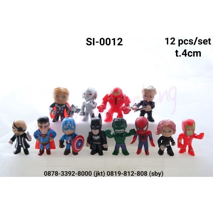 #####] SI-0012 Topper hiasan kue figurine mini superhero spiderman iron man
