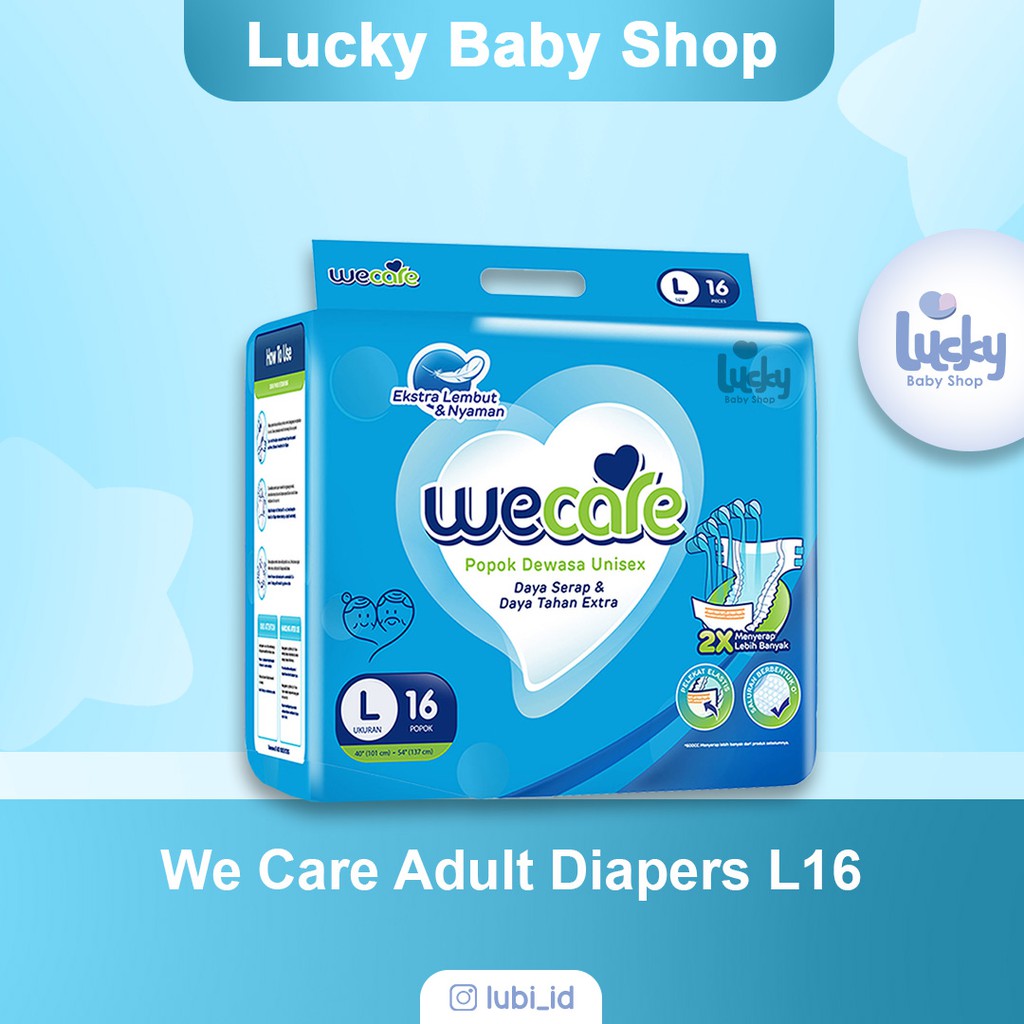 WeCare Adult Diapers Size L 16 | Shopee Indonesia