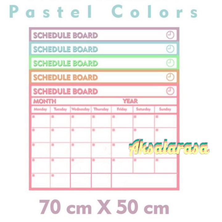 

Schedule Board - Papan Jadwal - 70x50 cm