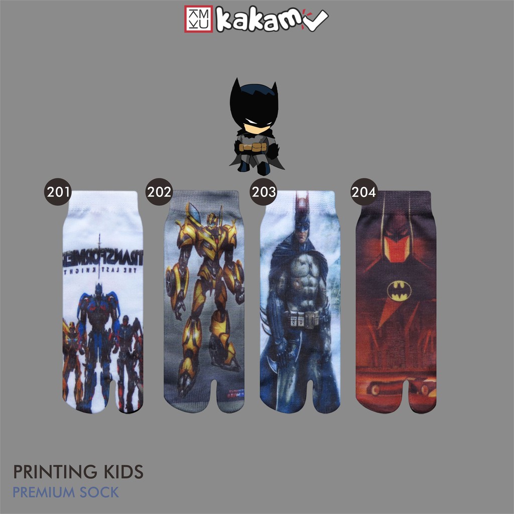 Kakamu Kaos Kaki Jempol Anak Printing Karakter Batman, Spiderman, Captain America, Iron Man 11