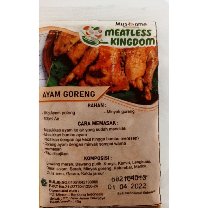 

Meatless Kingdom Bumbu Ayam Goreng