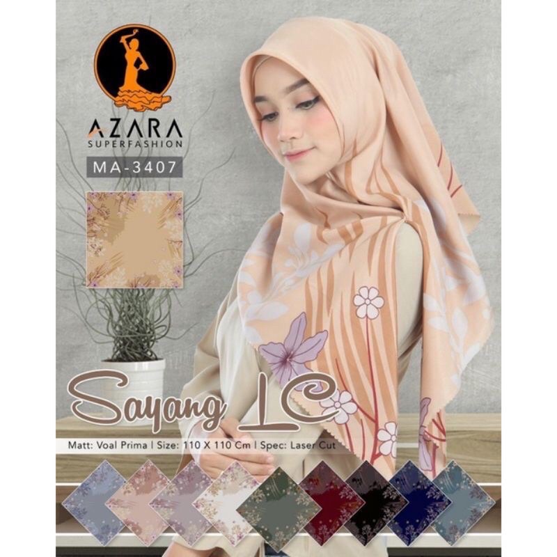 JILBAB SEGI EMPAT  AZAHRA MOTIF VOAL/LC Kerudung Laser  Cut Motif