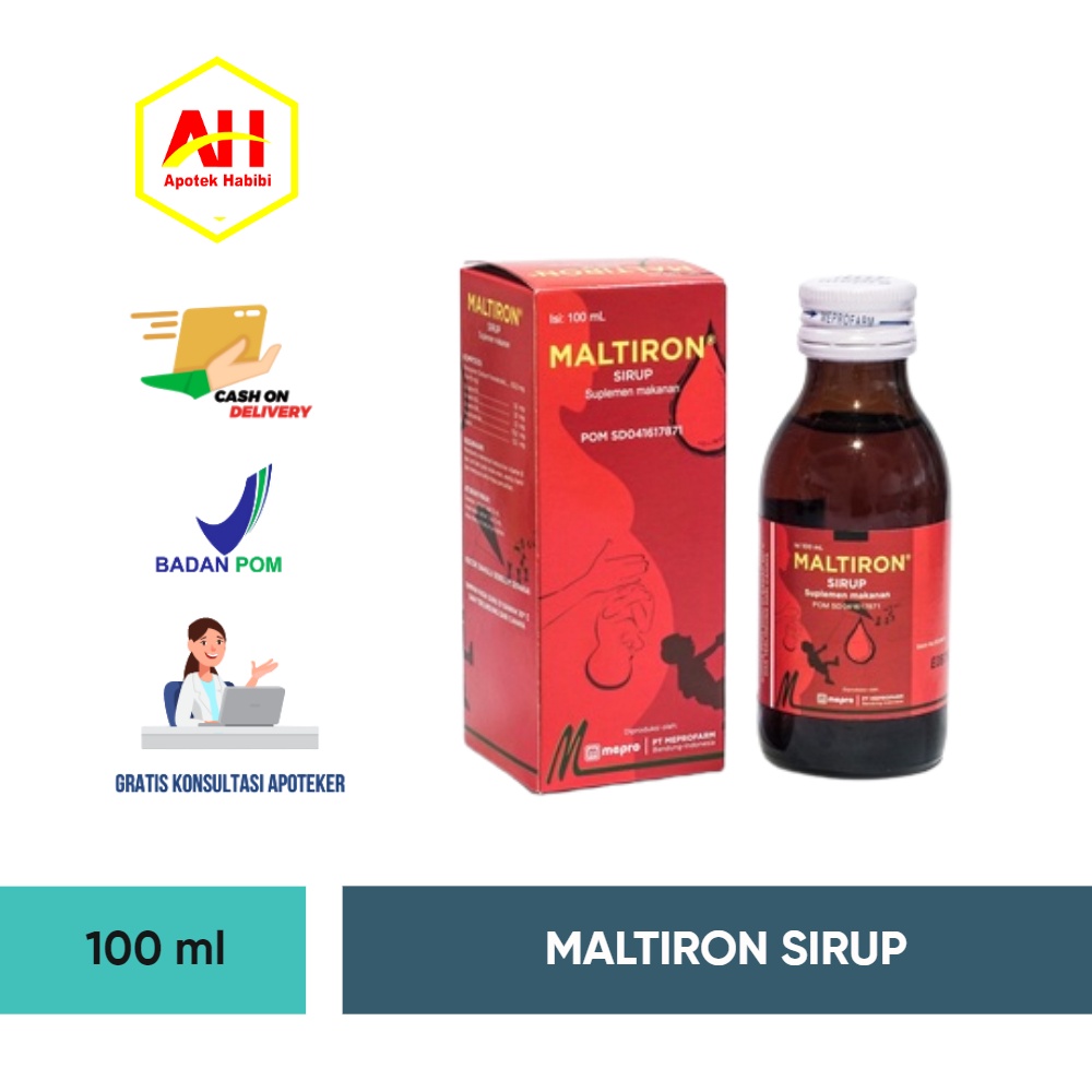 Jual MALTIRON MALTRION SIRUP 100 ML 100 ML MEPRO OBAT ANEMIA KEKURANGAN