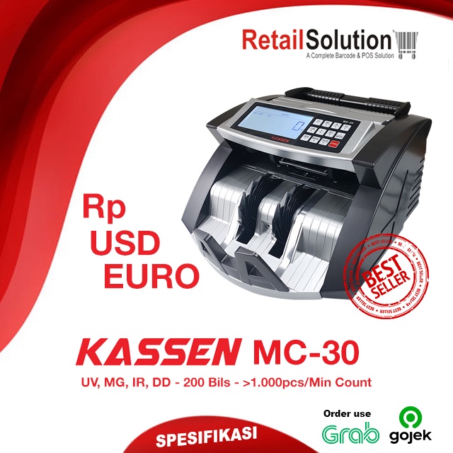 Mesin Penghitung Uang Money Counter Rupiah USD - Kassen MC30 / MC-30